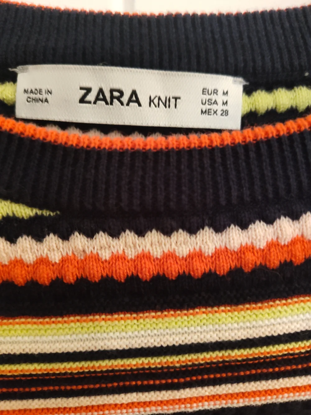 Zara Striped Short-Sleeve Knit Top in Navy, Cream, Red, Yellow, Green, Pink